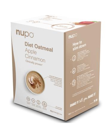 NUPO Diet Oatmeal Apple-Cinnamon Premium Diet Meal for Weight Management I Complete Meal Replacement for Weight Control I 12 Servings I Very Low-Calorie Diet GMO Free Apple Cinnamon 12 servings