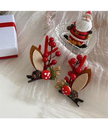 Hirsch Headband - Christmas Reindeer Costume Deer Antlers & Red Mushroom Hair Accessories for Women & Girls - Buy Online on GoSupps.com