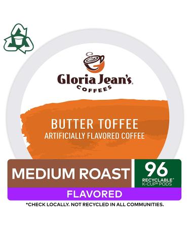 Gloria Jean's Butter Toffee K-Cup Pods 96 Count - Flavored Medium Roast Coffee - Buy Online on GoSupps.com