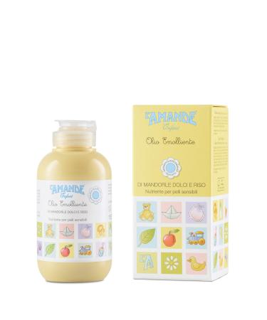 L'AMANDE - Sweet Almond Oil and Children's Rice, Baby Child Oil with Vitamin E and Mineral Salts, Baby Bath Massage Oil, Emollient Soft Body Oil Sensitive Skin Made in Italy - Child, 150 ml
