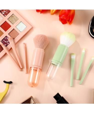 2 Sets Small Makeup Brush Set - Portable Travel Lip, Foundation, Blending, Powder & Mini Facial Cosmetic Brushes (Pink/Green) - Buy Online on GoSupps.com