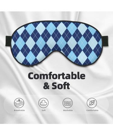Buy Blue Squares Print Sleep Eye Mask - Soft Blindfold with Elastic Strap for Travel & Night Sleep - Buy Online on GoSupps.com