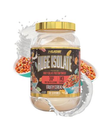 Huge Supplements Isolate Protein Powder - 30g Protein Per Serving Fast Digesting 14.5g Essential Amino Acids (30 Servings) (Fruity Cereal)