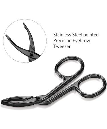 Stainless Steel Eyebrow Scissors Tweezers Set - Precision Makeup Tool for Eyelash Extensions & Plucking - Buy Online on GoSupps.com
