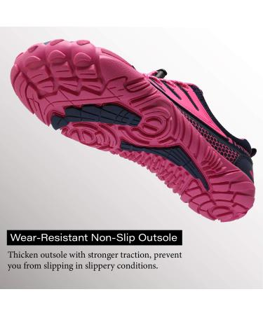 L-RUN Athletic Water Hiking Shoes | Beach Sports Shoes for Women Men | Navy Pink | Size 7.5 Women/6 Men - Buy Online on GoSupps.com