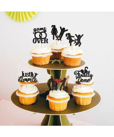 Ercadio 24 Pack Divorce Cupcake Toppers Black Glitter Finally Done Just Divorced Cupcake Picks Divorce Cupcake Picks for Break Up Theme Bachelor Freedom Party Cake Decoration Supplies - Buy Online on GoSupps.com