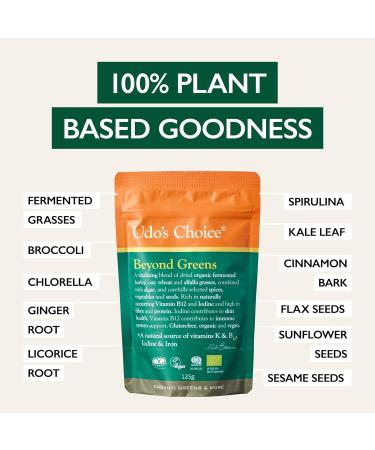 Udo's Choice Beyond Greens - Vegan Super Greens Powder with Antioxidants - 16 Servings, 125g - Buy Online on GoSupps.com