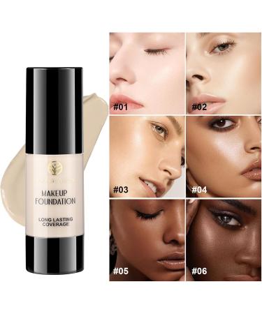 LXZJJM Professional Makeup Foundation with Long-Lasting Coverage Matte Finish Waterproof Formula and High Concealing Power - Ideal for Natural Flawless Makeup Look (04# 30ml/1.02Fl Oz) 30 ml (Pack of 1) 04# - Buy Online on GoSupps.com