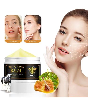 Organic Grass Fed Beef Tallow Balm with Raw Honey - Moisturizing Cream for Soft & Smooth Skin - All Natural Handmade Moisturizer (1) - Buy Online on GoSupps.com