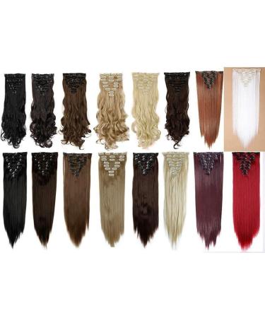 S-noilite 23 Inch Dark Brown Clip In Hair Extensions - 8pcs Full Head Long Extension Set | Sexy Lady Fashion Choice - 60 Colors Available - Buy Online on GoSupps.com