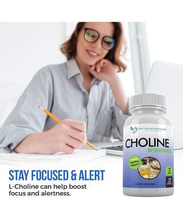 Premium Choline 500mg - 120 Veggie Capsules - Cognitive Health & Memory Support - Doctor Recommended Supplements - 120 Count - Buy Online on GoSupps.com