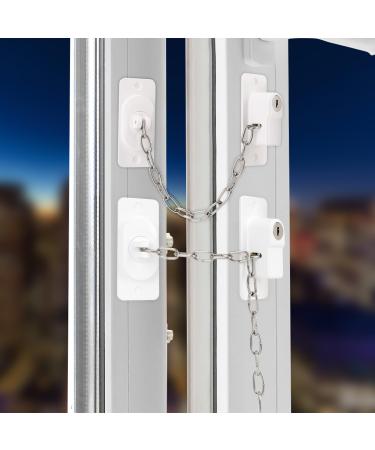 2x cabinet lock without drilling with key adjustable refrigerator lock sliding door lock window locks refrigerator protection door protection protection against children and pets 2 x white with key - Buy Online on GoSupps.com