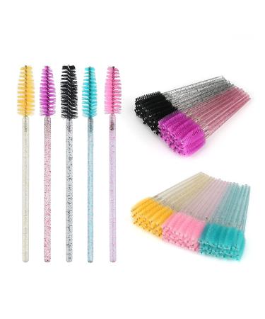 100PCS Multi-Colored Crystal Eyelash Mascara Brushes - Makeup Applicator Wands - Buy Online on GoSupps.com