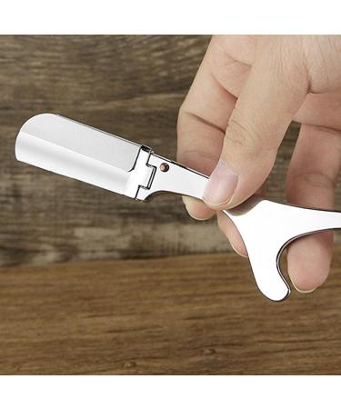 Buy Aerodynamic Silver Straight Razor for Men - Non-Slip Galvanic Metal - Perfect for Barbers & Home Grooming - Buy Online on GoSupps.com