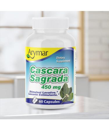 Arymar Cascara Sagrada 60 Capsules - Natural Herbal Supplement - Buy Online on GoSupps.com