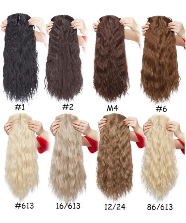 Hair Extensions 20inch Hair Extensions Synthetic Water Wave Clip In Hair Piece Clip In One Piece Hair Black Brown Hairpiece for Women Hair Pieces(86-613) 20inches 86-613 - Buy Online on GoSupps.com