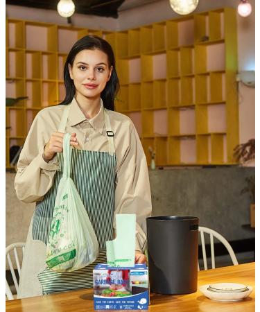 BEIDOU-PAC 3 Gallon Compostable Trash Bags - 100 Count | Biodegradable Kitchen Garbage Bags with Handle | ASTM D6400 & US BPI Certified | Food Scrap Waste Bags - Buy Online on GoSupps.com
