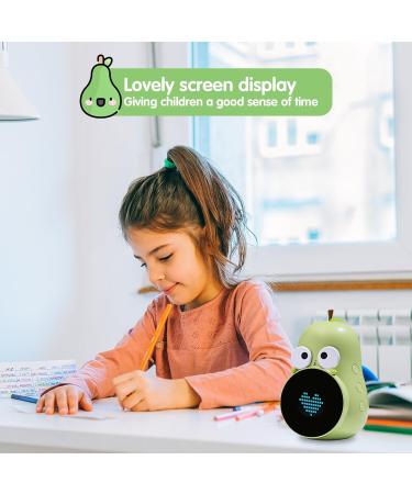 Homealexa Children Lichtwecker - Cute Creative Bedside Lamp & Alarm Clock for Kids | Snooze Function & Night Light | Perfect for Girls & Boys' School Beginners - Green - Buy Online on GoSupps.com