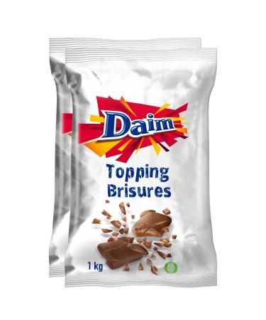 DAIM - Brisures au Chocolat au Lait et clats de Caramel - Id al pour Desserts et P tisseries - Format Familial - 2 Sachets de 1 kg Brisures x2