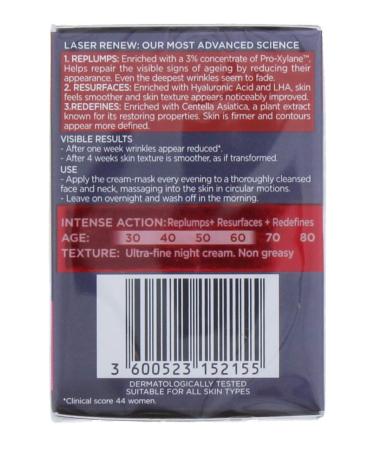 L'Oreal Revitalift Laser Renew Anti-Aging Revolumizing Cream Mask 15ml - Night Treatment for Youthful Skin - Buy Online on GoSupps.com