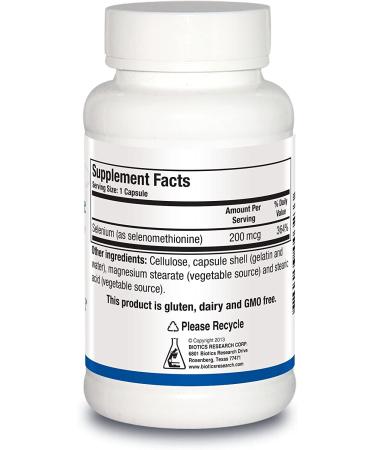 Biotics Research Selenomethionine 90 Capsules | High Potency Selenium for Reproduction, Thyroid Gland & Cognitive Health - Buy Online on GoSupps.com
