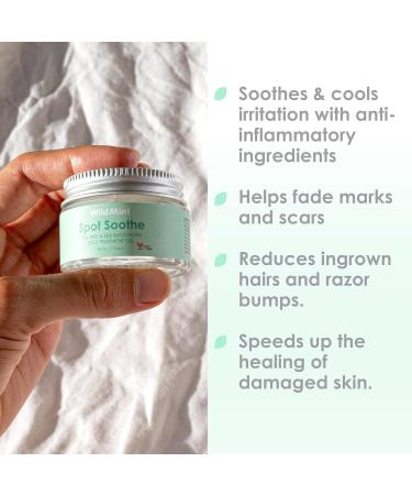WildMint Spot Soothe Natural Spot Treatment Gel | Reduces Breakouts Scars & Irritation | Tea Tree Healing Serum for Acne Prone Skin Blemishes Redness & Ingrown Hairs | Cruelty-Free UK Skincare 30ml - Buy Online on GoSupps.com