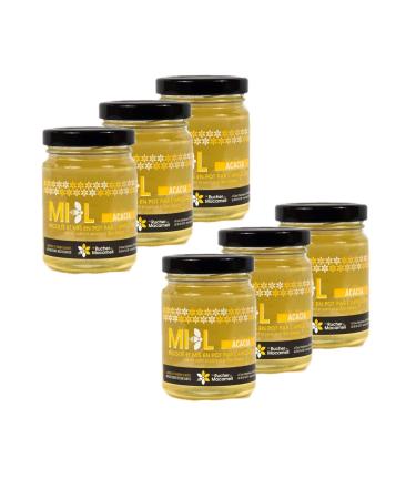 Set of 6 Acacia Honey – Monts du Lyonnais – Rhône Alpes – Le Rucher de Macameli – 125 g Pot