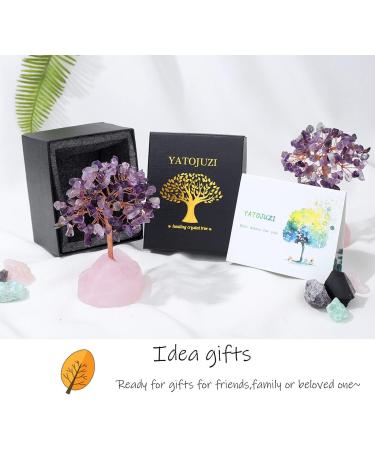 Xiannvxi Crystals Tree of Life Decoration | Amethyst & Rose Quartz Feng Shui Bonsai | Natural Gemstone Happiness Reiki - Buy Online on GoSupps.com