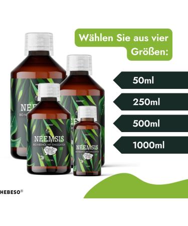 HEBESO NEEMSIS Organic Neem Oil 500ml - Cold Pressed 100% Natural Eco-Friendly Ready to Use - Buy Online on GoSupps.com