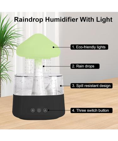 MIFXIN Cloud Rain Humidifier with 7 Colors LED Light and Aromatherapy Essential Oil Diffuser - Remote Control, Desk Fountain, Bedside Sleeping Relaxation - Black 2024 - Buy Online on GoSupps.com