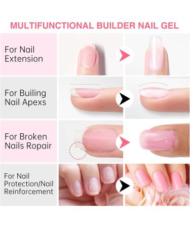 15ml Pink Builder Gel - 5 in 1 Base Coat for Nail Extensions & Repair | Strengthening Gel for Nail Art Design - Buy Online on GoSupps.com