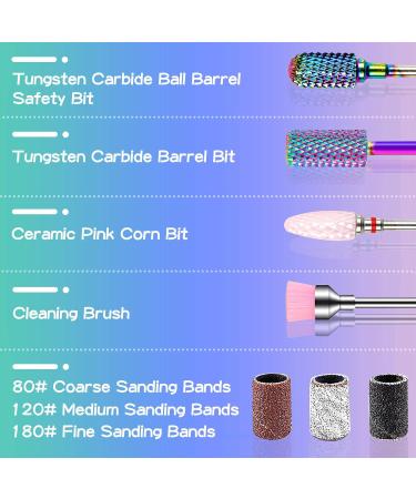 11-Piece Wolframcarbid Nail Drill Bit Set | Professional Manicure & Pedicure Tools with 75 Grinding Sleeves - Ideal for Home Use & Gifts - Buy Online on GoSupps.com