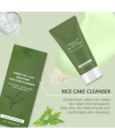 Green Tea & LHA Rice Cake Cleanser With Salicylic Acid Gently Cleanses Pores & Refines Skin Feel Leaves Skin Soft & Balanced 120g / 4.23oz - Buy Online on GoSupps.com