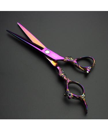 5.5 inch and 6 Inch Purple Hairdressing Scissors Barber Professional Hair Scissors Hand-cutting and Thinning Scissors (6 inch Set) - Buy Online on GoSupps.com