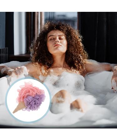 NOLITOY Kids Loofah Ice Cream Cone Bath Sponge - Exfoliating Shower Scrubber for Kids | Soft Mesh Pouf & Fun Bath Time Toy - Buy Online on GoSupps.com