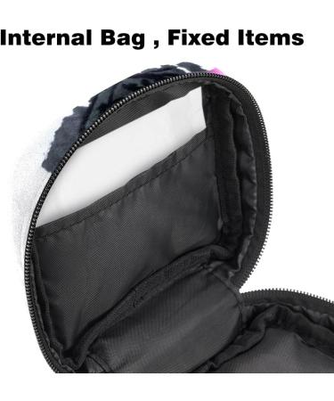 White Flower Ink Painting Tie-Up Menstrual Pad & Cup Bag - Stylish Portable Zipper Bag for Teens & Women | International Shipping - Buy Online on GoSupps.com