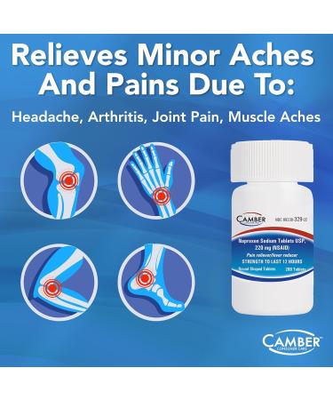 Camber Naproxen Sodium 220 mg - Pain Reliever and Fever Reducer (500 Count) - Buy Online on GoSupps.com