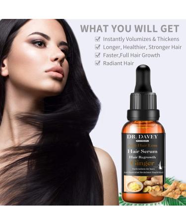 Hair Growth Serum - Vitamins for Hair Loss & Regrowth - Ginger Oil for Thinning/Balding - Repairs Follicles - Stronger Hair - Men & Women Hair Treatment - Buy Online on GoSupps.com