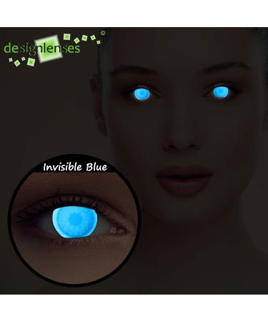 Shop Bright Blue Halloween 'The Purge' UV Contact Lenses | Invisible Daylight Effect | Glowing Blue Costume Accessory - 1 Pair - Buy Online on GoSupps.com