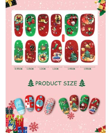 Kalolary Christmas Nail Polish Stickers Kit with Nail File - 8 Sheets Self-Adhesive Wraps for DIY Nail Art - Perfect Manicure Gift for Women and Girls - Buy Online on GoSupps.com