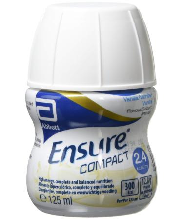 Ensure Compact nutritional supplement drink vanilla flavour contains protein vitamins and minerals (24 x 125ml bottles)