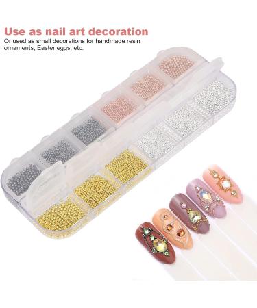 Nail Art DIY Ball Decorations 12 Grids Simple Operation Nail Art Ball Decorations Nail Art Steel Ball Decor for Nail Studios for Women(07) - Buy Online on GoSupps.com