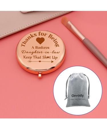 Daughter In Law Wedding Gift - Rose Gold Travel Makeup Mirror for Bride - Bridal Shower, Birthday, and Marriage Appreciation Gift - Buy Online on GoSupps.com