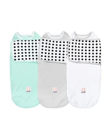 Nanit Breathing Wear Swaddle 3-Pack  Works with Nanit Pro Baby Monitor to Track Breathing Motion, Like Your Hand On Their Heart from Anywhere, 100% Cotton, Size Small, 0-3 Months, Multi-Color Small (Pack of 1) 3 Pack