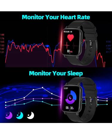 1.7'' Phone Smart Watch with AI Control for Answering Calls - Android & iPhone Compatible Fitness Watch with Heart Rate/Sleep Monitor - Full Touch Smartwatch for Men and Women - Black - Buy Online on GoSupps.com
