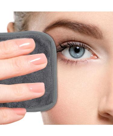 dentedeleao 6 pieces Make-Up Remover Pads Washable Microfibre Cloths Reusable Make-Up Remover Wipes for All Skin Types for Removing Make-Up In Everyday Life and Travelling (Grey 15 * 15 cm) - Buy Online on GoSupps.com