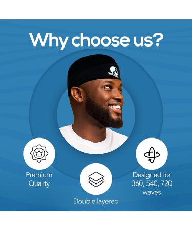 Wave Glyder Compression Cap + Skull Cap | Soft Elastic Premium Headband Cap Durag | Comfort, Functionality, and Simplistic Style | Very Flexible and Breathable | Good Stretch - Buy Online on GoSupps.com