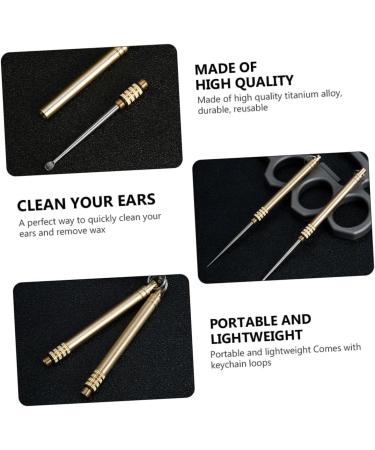 Titanium Alloy Ear Digger Spoon - Portable Ear Wax Cleaner & Removable Spoon - Buy Online on GoSupps.com