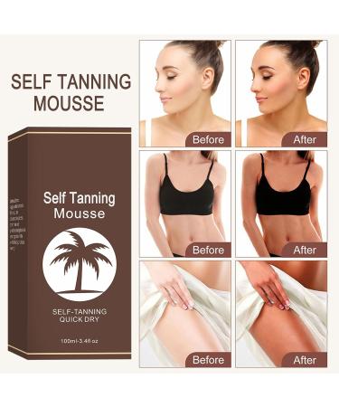 Self Tanning Mousse with Tanning Mitt - Tanning Mousse 100ml - Self Tan Foam - Face & Body Tan Mousse - Fast Drying Tan - Easy Application - Natural-Looking Glow - Buy Online on GoSupps.com