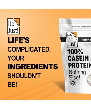 It's Just! - 100% Casein Protein Powder Made in USA One Ingredient Slow Burning Time Release 6.9g BCAAs 1g Carb Non-GMO (Unflavored 3lbs/48oz) Unflavored 3 Pound (Pack of 1) - Buy Online on GoSupps.com